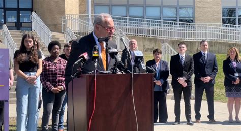 U.S. Senator Schumer at Troy High with plan to curb swatting